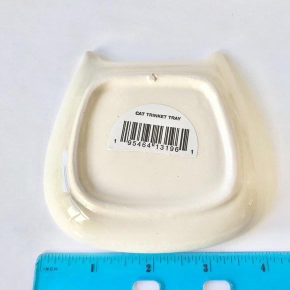 Ceramic Cat Trinket Dish Jewelry Tray Soap Dish Pink Blue Purple Cream Kitty - Picture 14 of 15